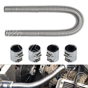 Kit universal de manguera y tapas de agua refrigerante flexible para radiador de acero inoxidable de 48" nuevo - Imagen 1 de 7