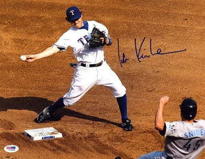Ian Kinsler SIGNIERTES 11x14 Foto Texas Rangers *ACTION* PSA/DNA HANDSIGNIERT - Bild 1 von 1
