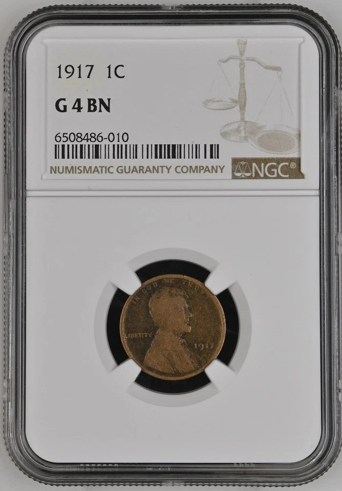 1917 1 CENT COIN GRADED BY NGC WITH A G4 GRADE - Image 1 of 1