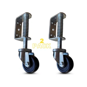 3 in. Hard Rubber Spring Loaded Gate Caster with 300 lb Capacity (2-Pack) - Picture 1 of 1