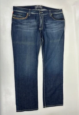 Robin's Jeans Men's Flap Studded Black Leather Pockets Embroidered Size 40x31 - Image 1 of 4