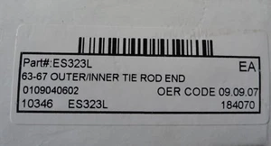 Part# ES323L 63-67 OUTER/INNER TIE ROD END - new - unopened - Picture 1 of 6