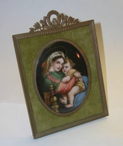 Antique KPM Quality Madonna de la Sedia Mary & Baby Jesus in Ornate Frame 1890 - Picture 1 of 5