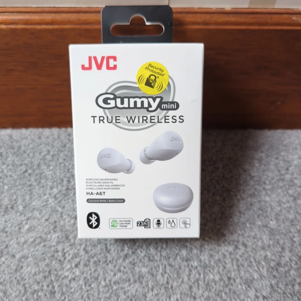 JVC Gumy HA-A6T Mini True Wireless Coconut White Headphones - Image 1 of 2