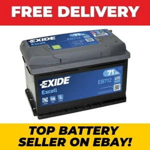 EXIDE EB712 EXCELL CAR BATTERY 71Ah 670A 096 100 Battery - Picture 1 of 12
