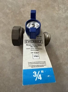 Everbilt No-Kink Schlauch Bibb Ventil Messing 1/4 Umdrehung MPT x MHT 3/4" 193 - Bild 1 von 4