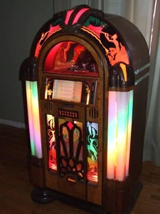Wurlitzer 950 Jukebox Replica by Antique Apparatus Plays 200 45's - Picture 1 of 8