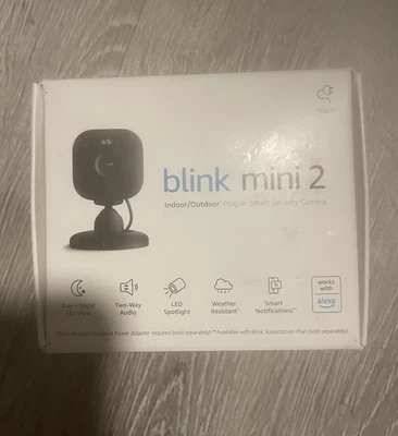 Blink - Mini 2 Indoor/Outdoor 1080p Plug-In Security Camera Brand NEW - Black - Image 1 of 2