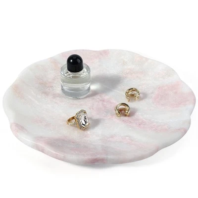 Bandeja de Mármol, Bandeja de Tocador Redonda de Mármol de 8" para Joyería Baratija Perfume, Natural... Foto 1 de 4