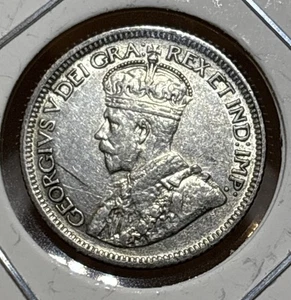 Moneda de diez centavos de plata canadiense Canadá 1929 80 % plata - Imagen 1 de 5