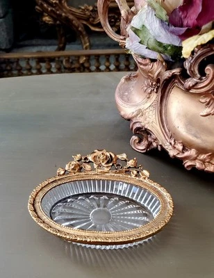 Vintage Matson Gold Ormolu Roses Soap Dish - Image 1 of 4