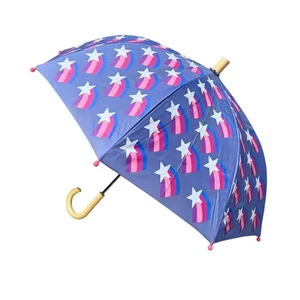 Hatley Mädchen Regenschirm Sternschnuppen lila & rosa Kleinkind Mädchen Holzgriff - Bild 1 von 7