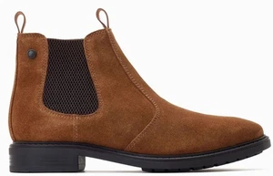 Botas Chelsea Base London Nelson Coñac Para Hombre Gamuza Medio Tobillo - Imagen 1 de 5