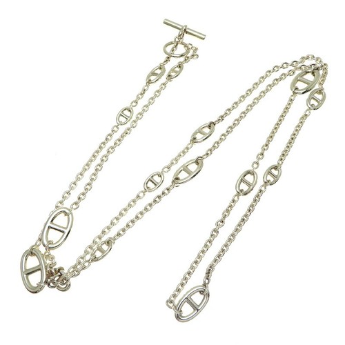 HERMÈS AUTENTICA COLLANA HERMES CHAINE D'ANCRE FARANDOLE ARGENTO STERLING SV925 DONNA F S