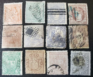 12 alte Spanien Briefmarken - Lot#57u - Bild 1 von 2