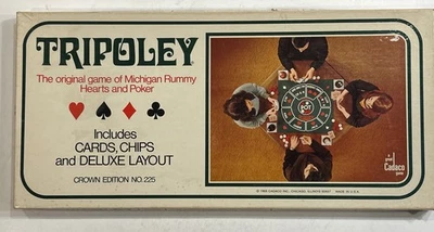 Vtg 1969 CADACO Inc TRIPOLEY Crown Edition No 225 MICHIGAN RUMMY Hearts Poker - Image 1 of 4