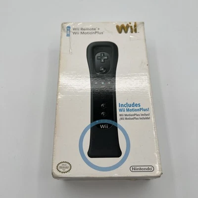 Nintendo Wii Remote + Wii MotionPlus - Original BIG Box Black NEW Open Box FAST - Image 1 of 4