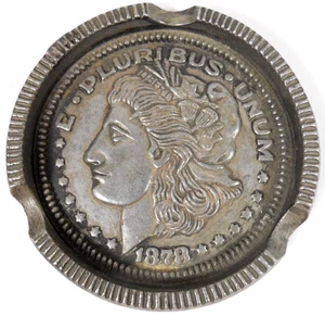 Vintage 1972 Sexton Metallguss 1878 Silber Dollar E Pluribus Unum Token Aschenbecher - Bild 1 von 12