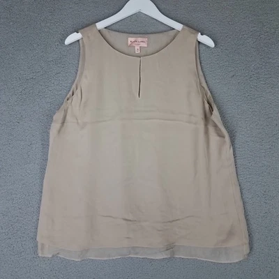 Женская шелковая майка Chico's Black Label 18 бежевая многослойная офисная карьерная подкладка - Изображение 1 из 4