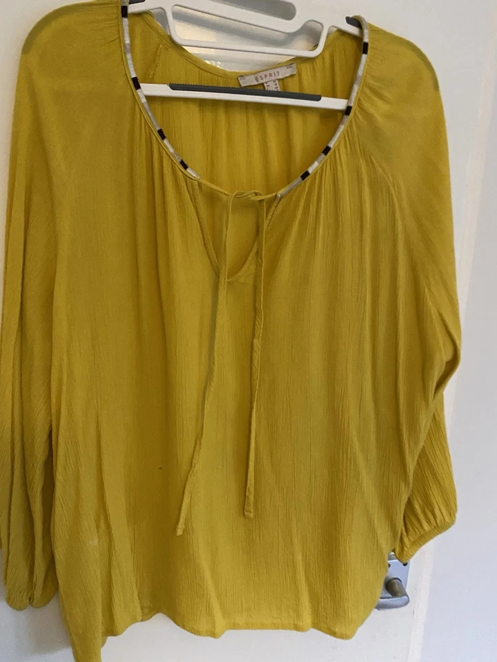 Esprit Ladies Yellow Blouse 16 Smock Style - Image 1 of 4
