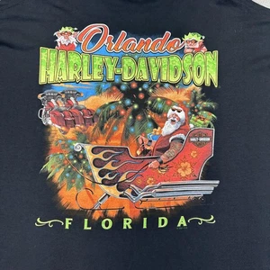 Harley-Davidson Shirt Herren 5XL Schwarz Orlando Florida Weihnachten Santa Bike Tee - Bild 1 von 12