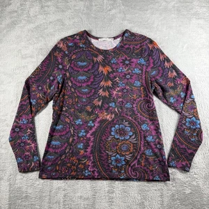 Peruvian Connection Shirt Damen Large Paisley Blumen Pima Boho künstlerisch wunderschön - Bild 1 von 12