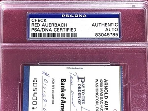 Red Auerbach Autographed Personal Check Full Name PSA/DNA Boston Celtics HOFer ! - Picture 1 of 5