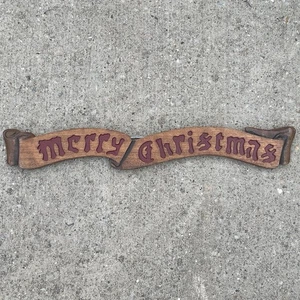 "Letrero de Feliz Navidad vintage de madera con percha 19""x2""" - Imagen 1 de 11