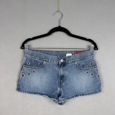 Vintage Levis Shorts Womens 5 Blue Denim Low Rise Grommet Y2K 90s Micro - Image 1 of 4