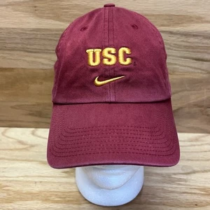 USC Trojans Hat Nike Swoosh Embroidered Adjustable Maroon Strapback NCAA Cap - Picture 1 of 9