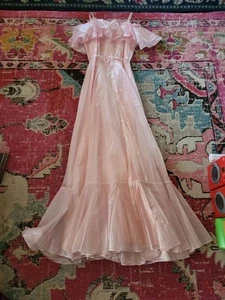 Vintage womens juniors prom dress pink Union Made JcPenney 11 12 long girly chic - Picture 1 of 6