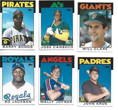 Juego completo de béisbol Topps Traded 1986 1-132-Bonos/B. Jackson/Canseco RC Foto 1 de 3