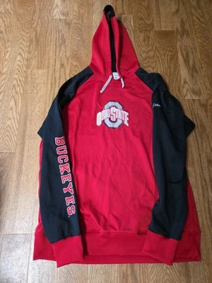 OHIO STATE HOMBRE XL BUCKEYES SUDADERA CON CAPUCHA ROJA NEGRA MANGA BUCKEYES  Foto 1 de 4