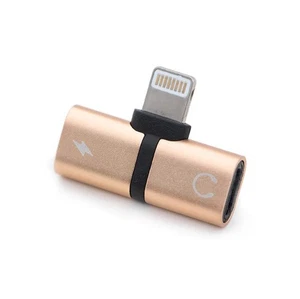 Dan Adora 3-In-1 Mini Splitter Charger Earbuds For iPhone Gold - Picture 1 of 4