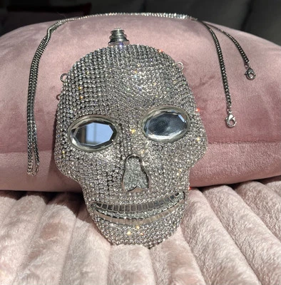 Rhinestone Skull Crossbody  Bag Purse Clutch  - Image 1 of 4