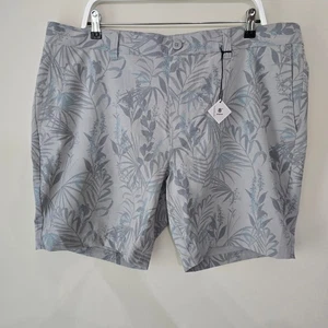 Travis Mathew NWT Mens Shorts Size 42 Gray Floral Golf Casual 8" Inseam - Picture 1 of 4