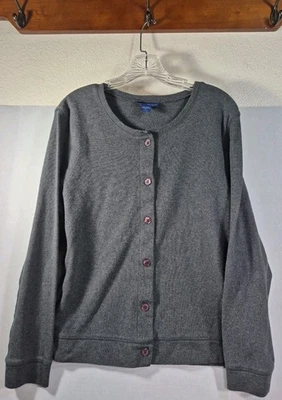 Cárdigan Karen Scott Grande L Abotonado Sudadera Gris Manga Larga Ligero  Foto 1 de 4