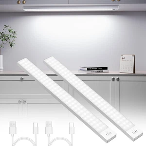 Luce Led Sottopensile Cucina 43Cm, 2PCS 2500Mah, 4 Modalità Con Sensore Moviment - Foto 1 di 12