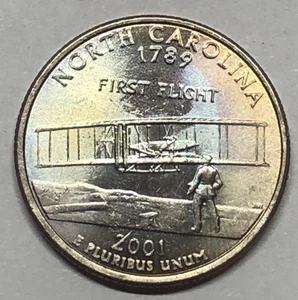 2001 P North Carolina quarter COPPER SHOWING THROUGH both sides error - Picture 1 of 6