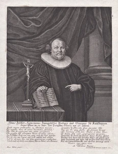 Elias Zeidler Preacher Pastor Kaufbeuren Portrait Copper Engraving 1682 - Picture 1 of 1