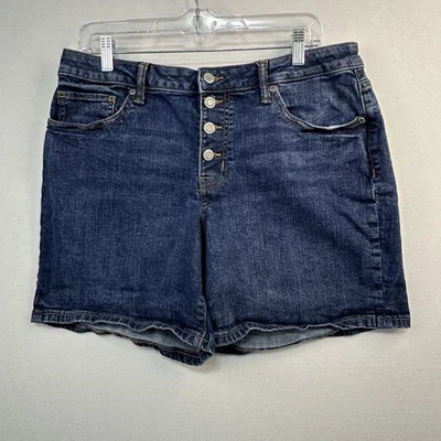 Pantalones Cortos de Jean M Jeans By Maurice Azul Denim Talla 14 Botón Mosca Elastizados Foto 1 de 4