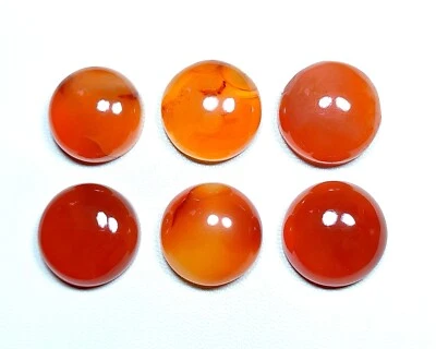 Cabujón de cornalina natural suave forma redonda al por mayor piedras preciosas sueltas, 12x12 mm Foto 1 de 4
