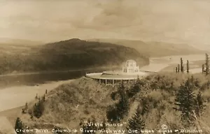 Echt Foto Vista Haus Crown Point Columbia River Highway Oregon ODER Postkarte - Bild 1 von 2