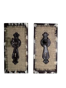 Rustic Reclaim Wood Shabby Chic Hanging Frame Decor With Lock/key Set Of 2 - Picture 1 of 12