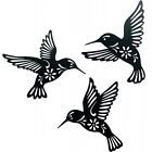 Exquisite Artistry Acrylic Hummingbird Wall Art Decor Set of 3 in Black Design