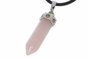  Colgante de encaje de cuarzo rosa 42x9mm colores plata - HS302 - Imagen 1 de 1