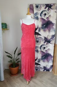 WHISTLES Pink Silk mix velvet long occasion dress gown size 14 - Picture 1 of 8