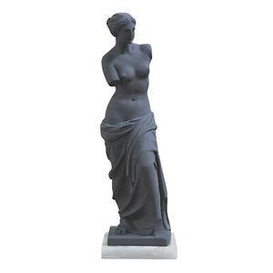Sculpture de table Vénus de Milo en marbre gris fumé base albâtre H 40 cm - Photo 1 sur 8