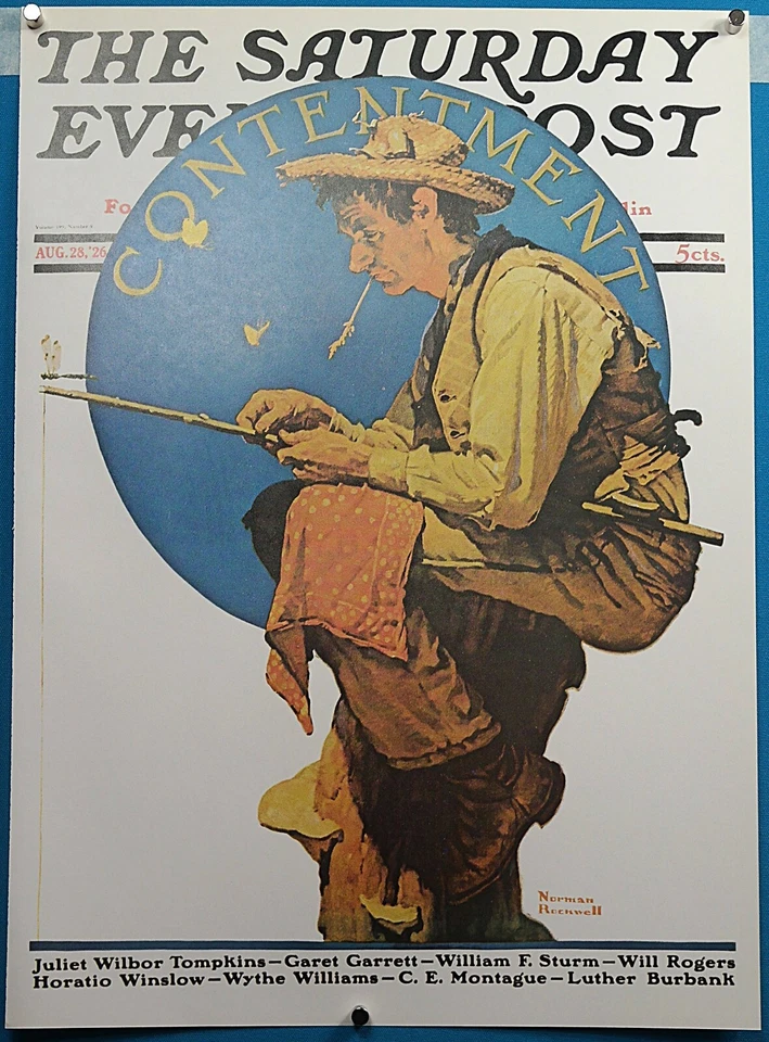 Pôster Norman Rockwell Saturday Evening Post impressão "Contentamento" - Imagem 1 de 1