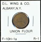 Civil War Store Card Token Albany, NY D.L. Wing & Co. Fuld # 10H-1a R-1